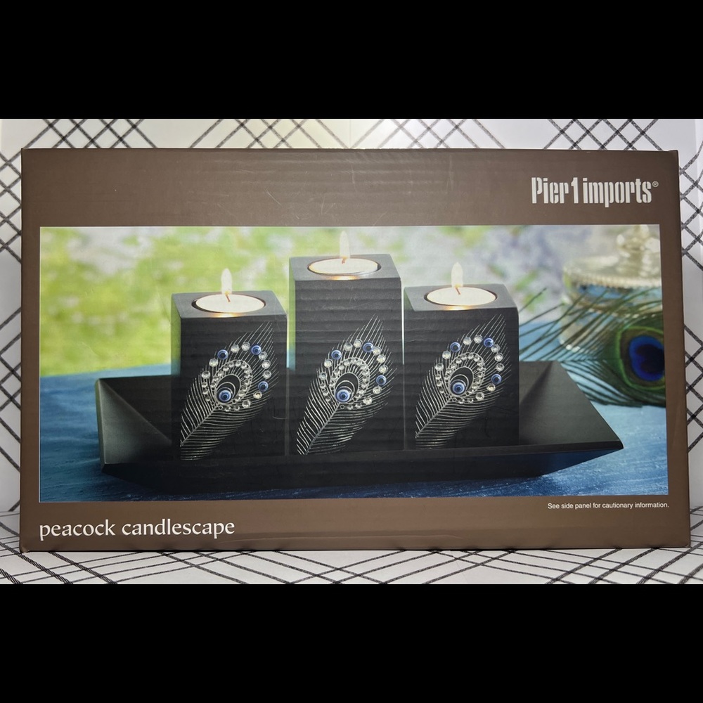 NIB• Peacock Candlescape